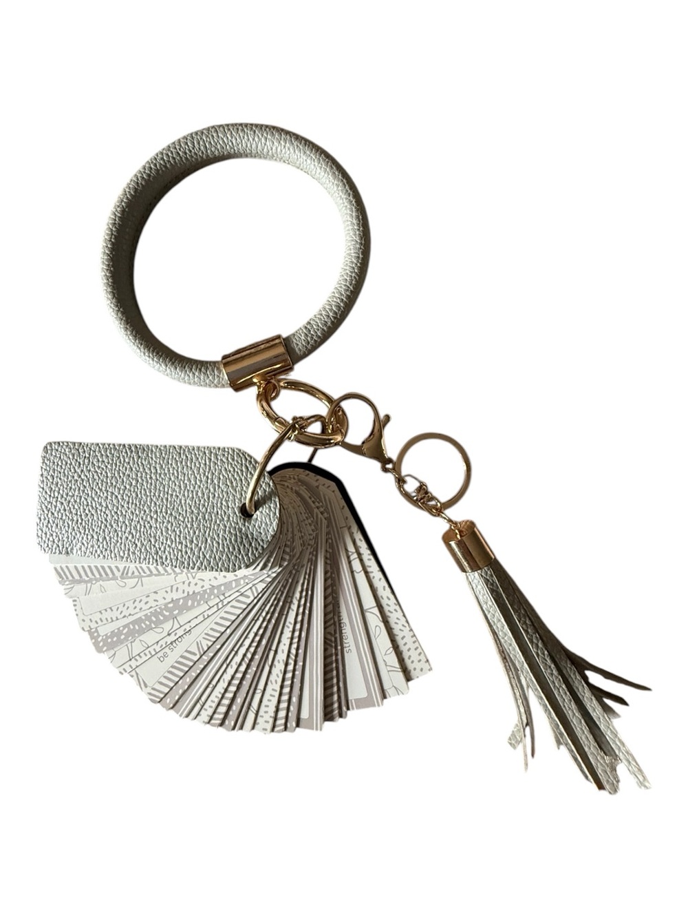 DaySpring Dove Gray Wristlet with Tassel and inspirational Mini Cards